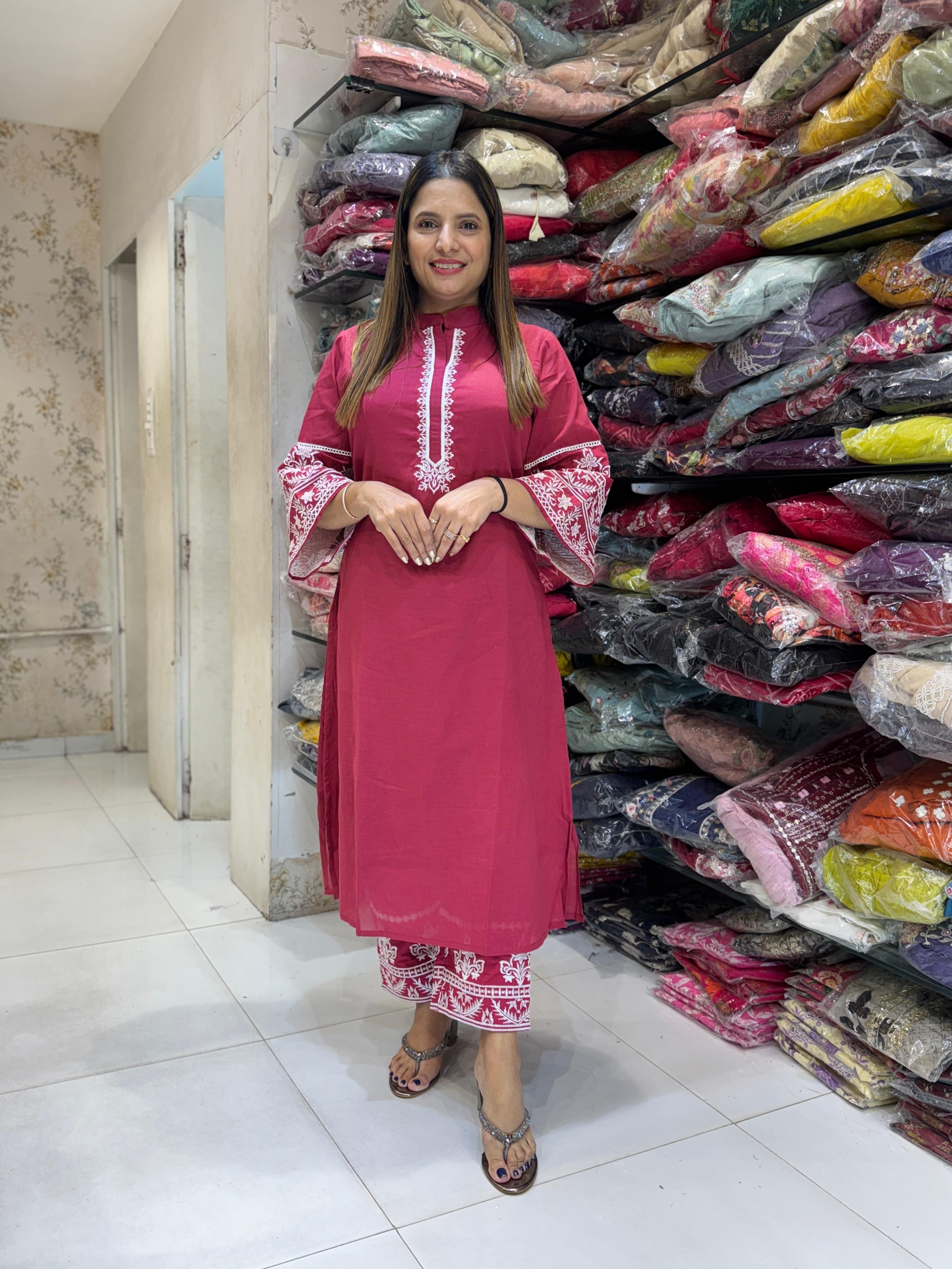 Mull Cotton Mazenta 2pc Set