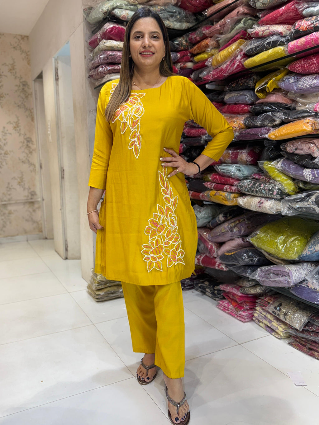 Cotton Silk Yellow 2pc Set