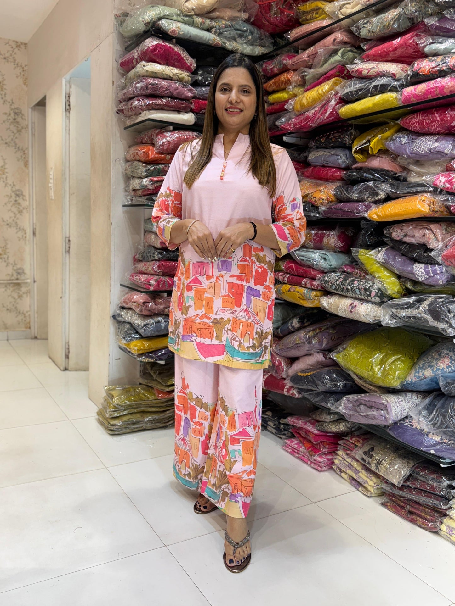 Jute Cotton Pink 2pc Set