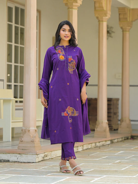 Cotton Purple 3pc Set