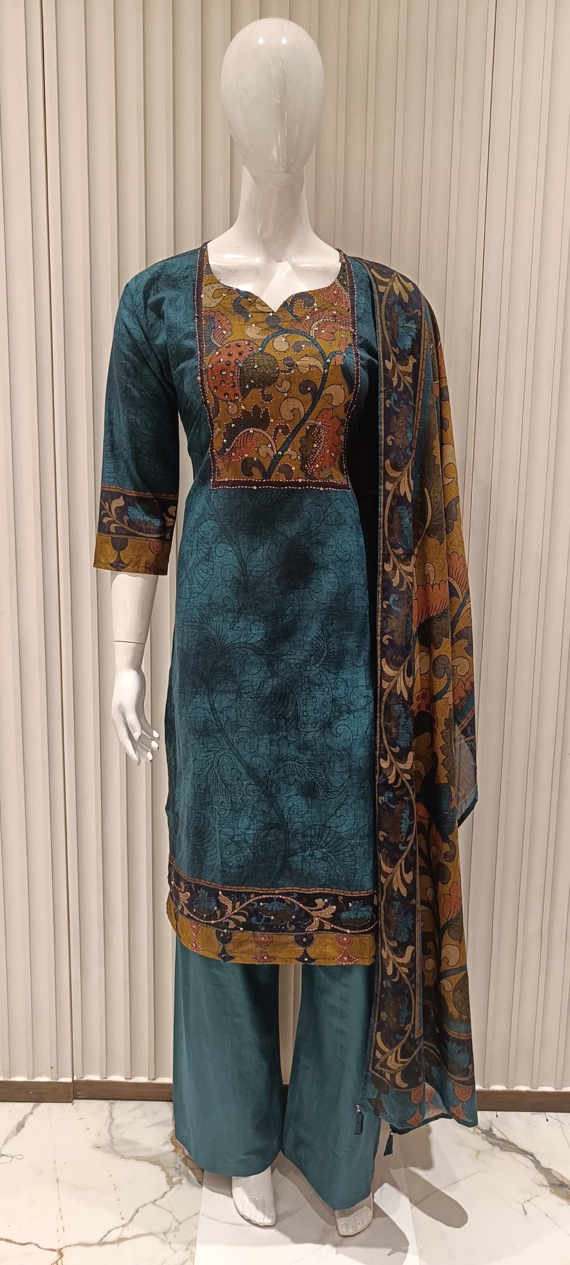 Cotton Dark Sea Green 3pc Set