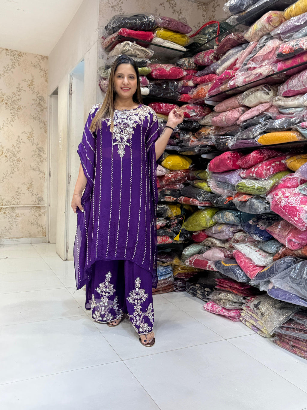 Chinon Kaftan Purple 3pc Set