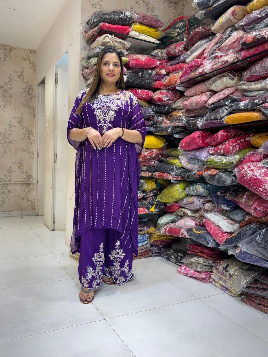 Chinon Kaftan Purple 3pc Set