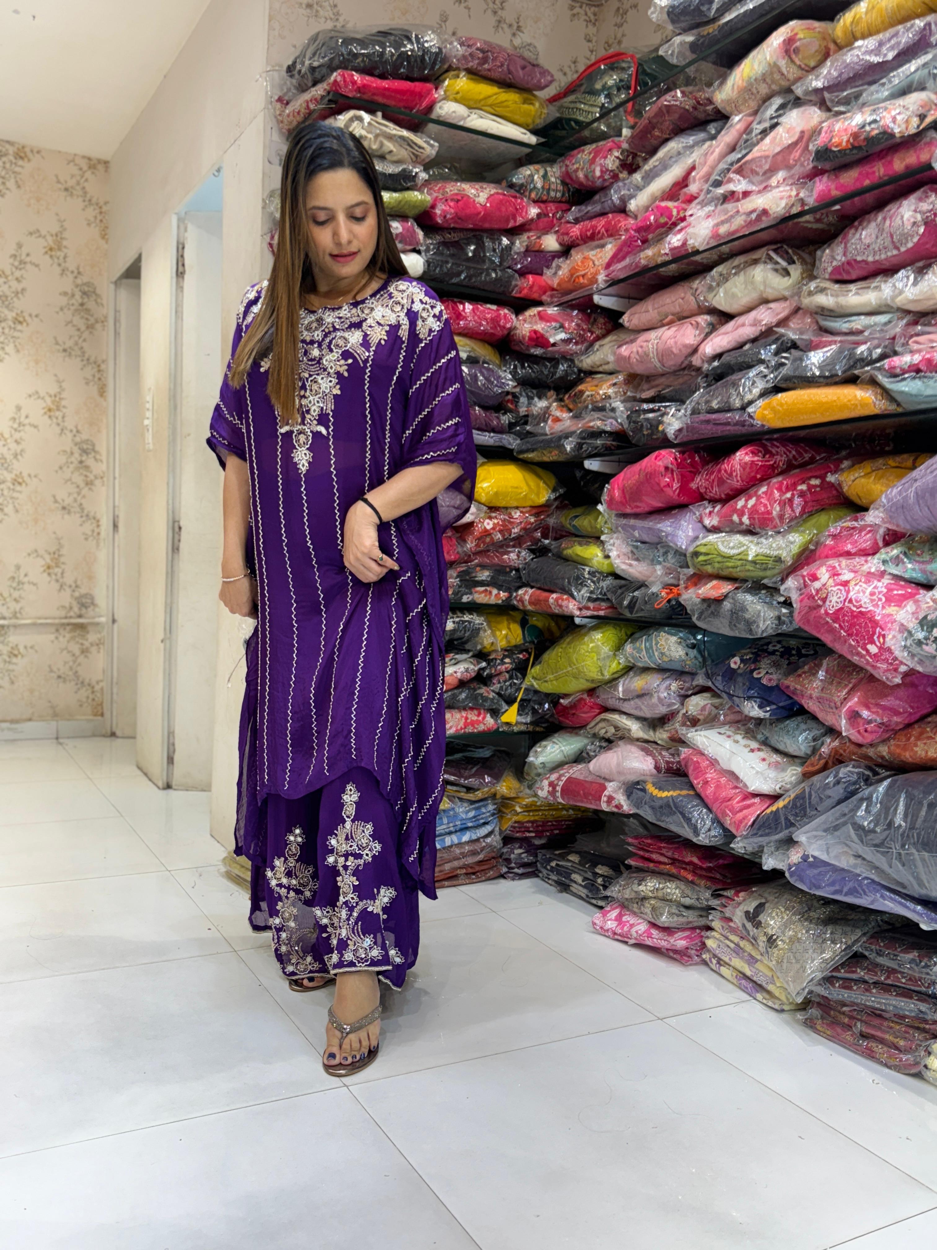 Chinon Kaftan Purple 3pc Set