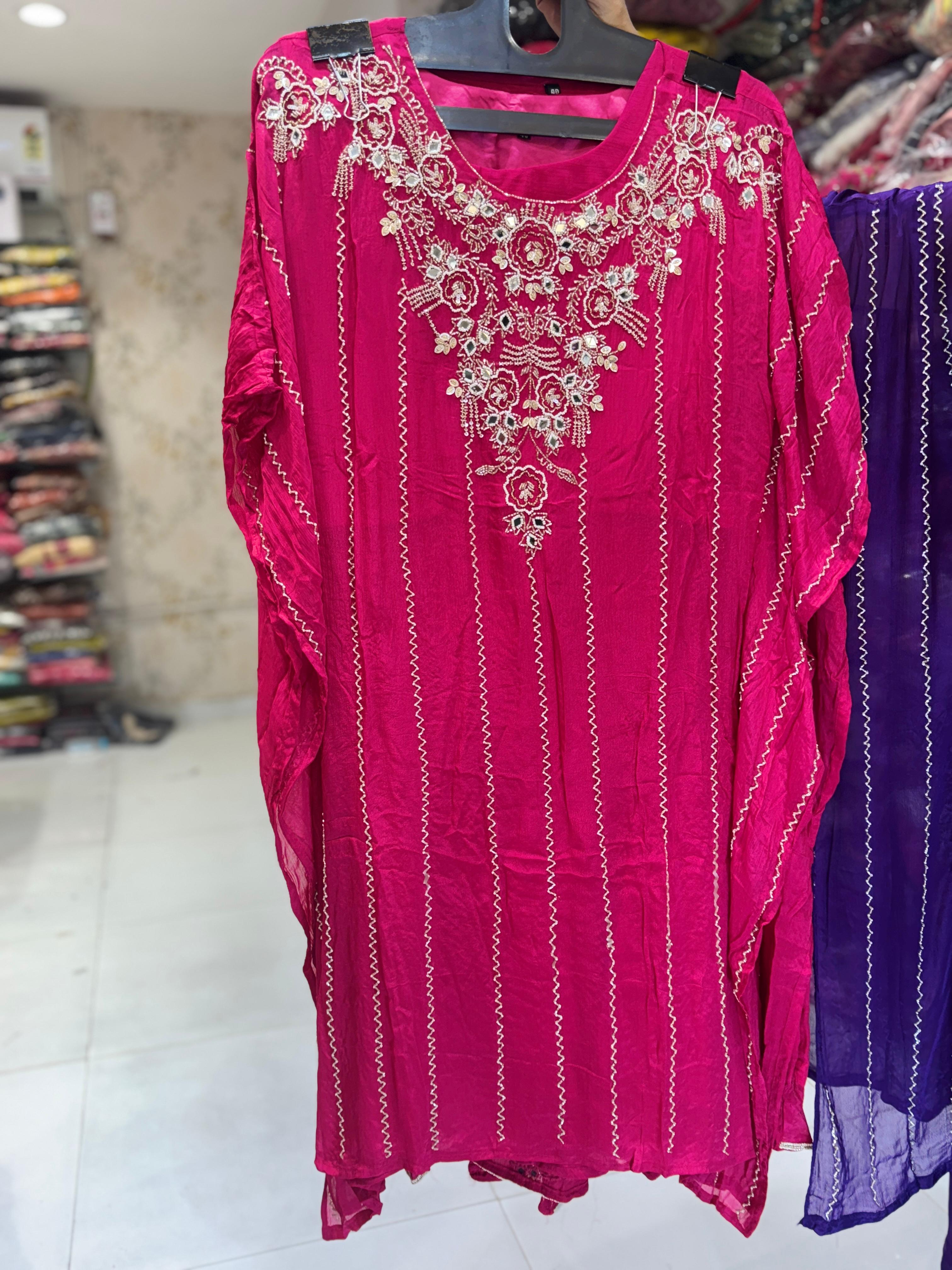 Chinon Kaftan Pink 3pc Set