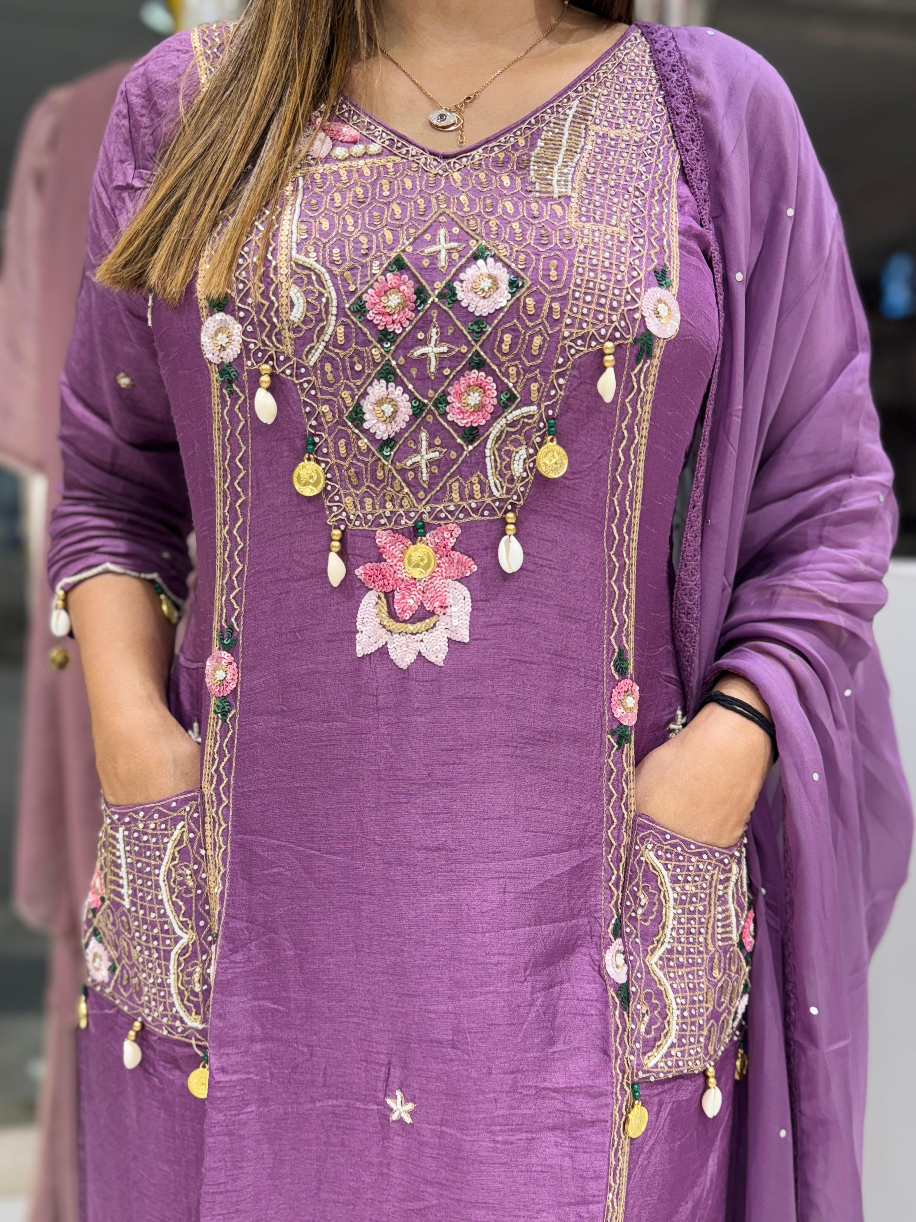 Dola Silk Purple 3pc Set