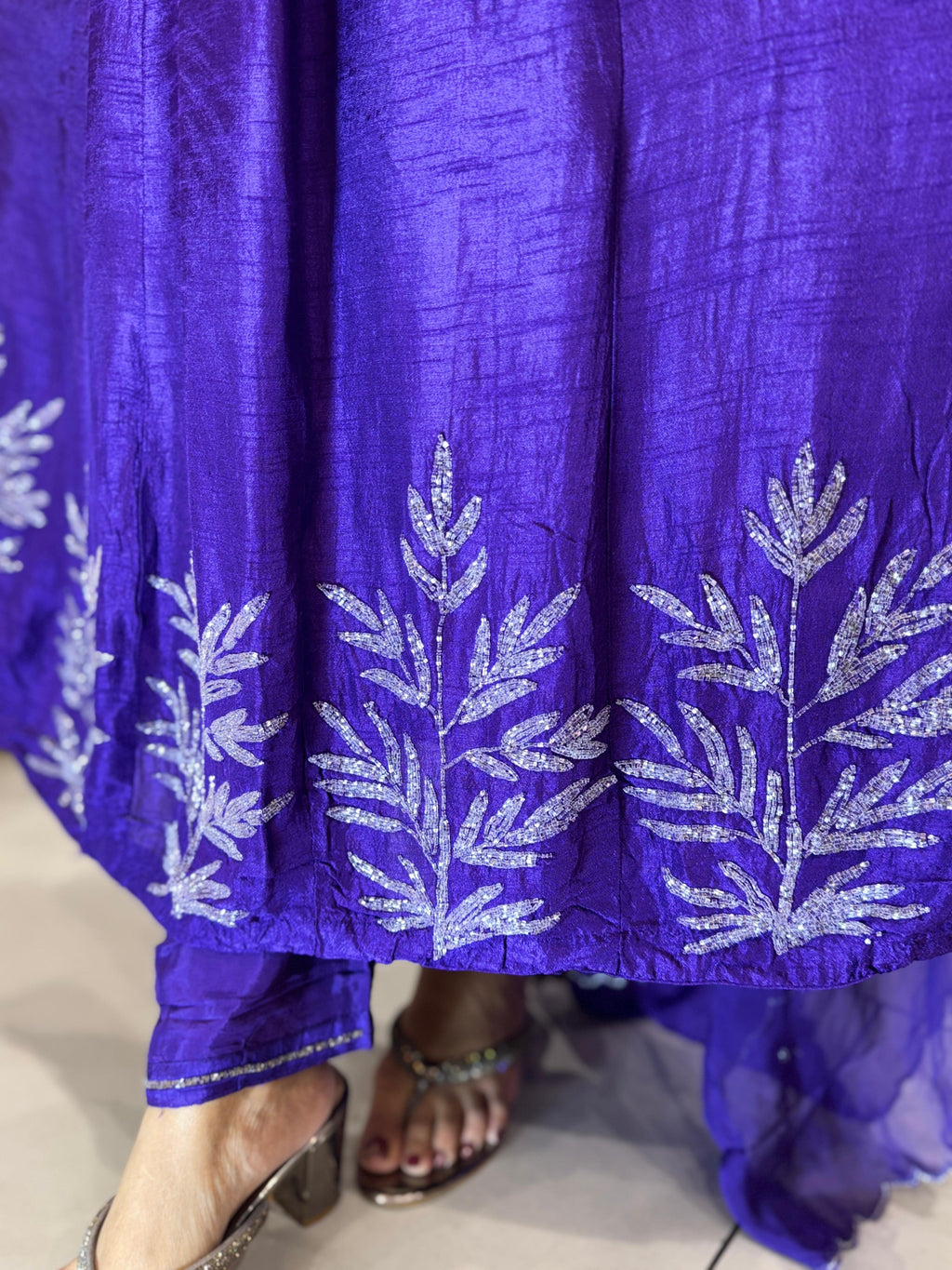 Dola Silk Anarkali Purple 3pc Set