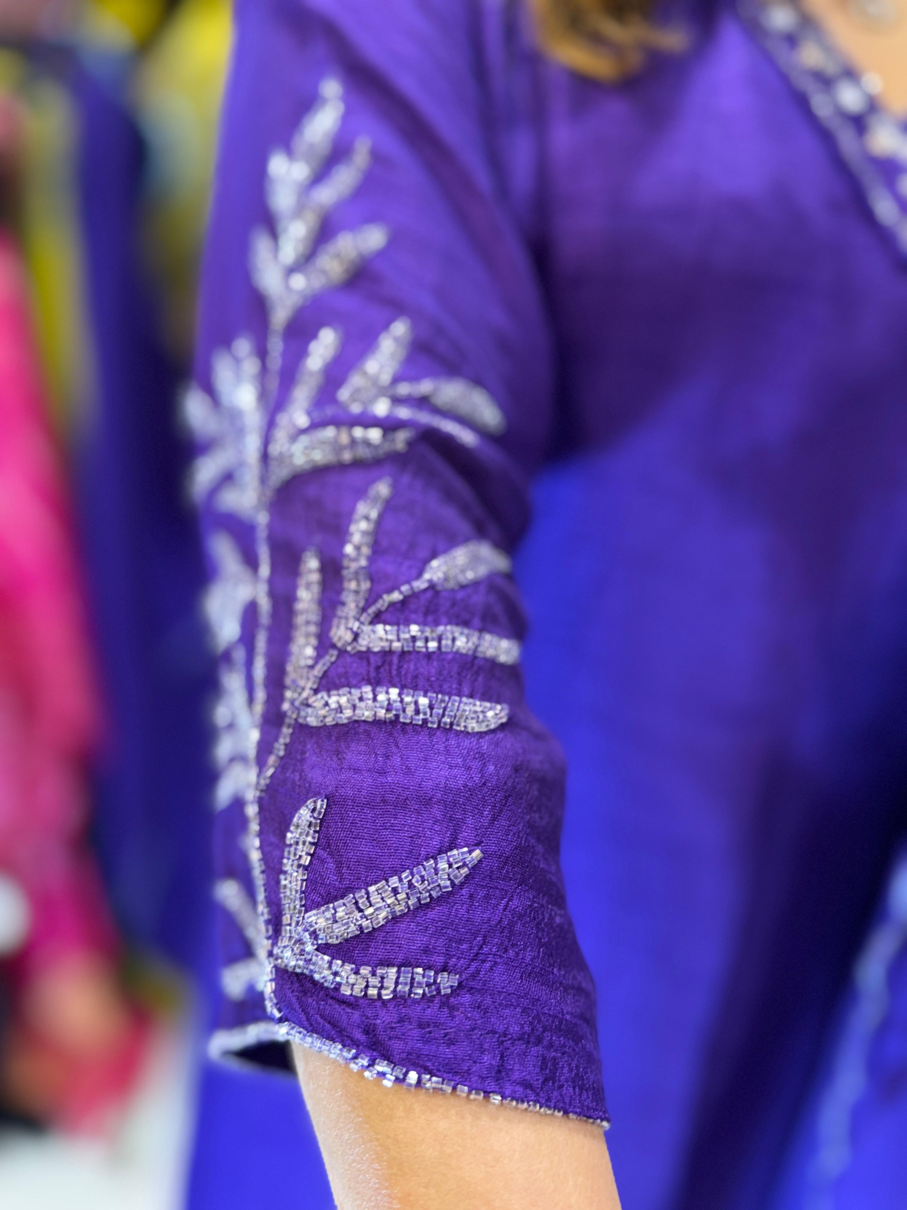 Dola Silk Anarkali Purple 3pc Set