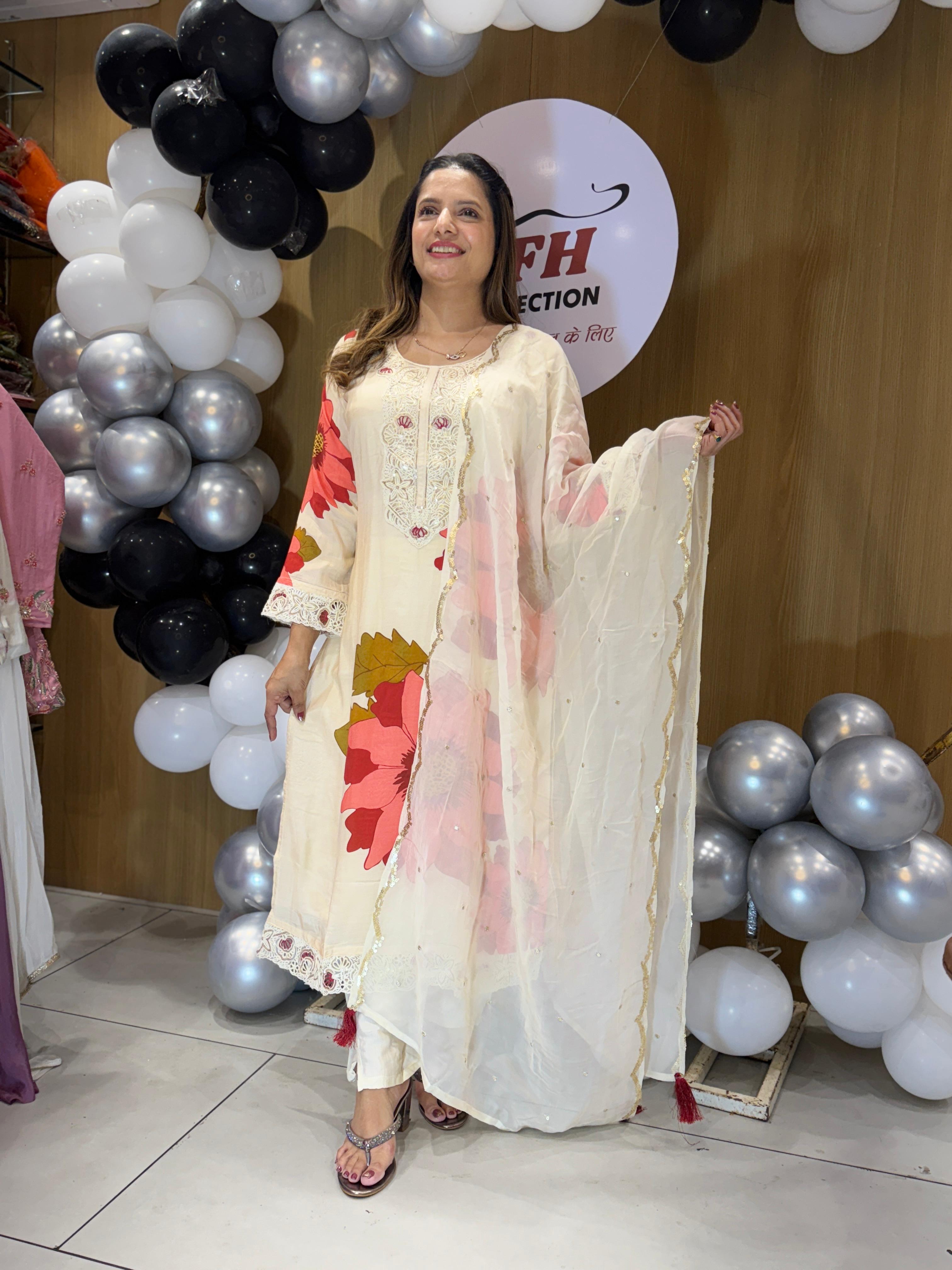 Muslin Cream 3pc Set