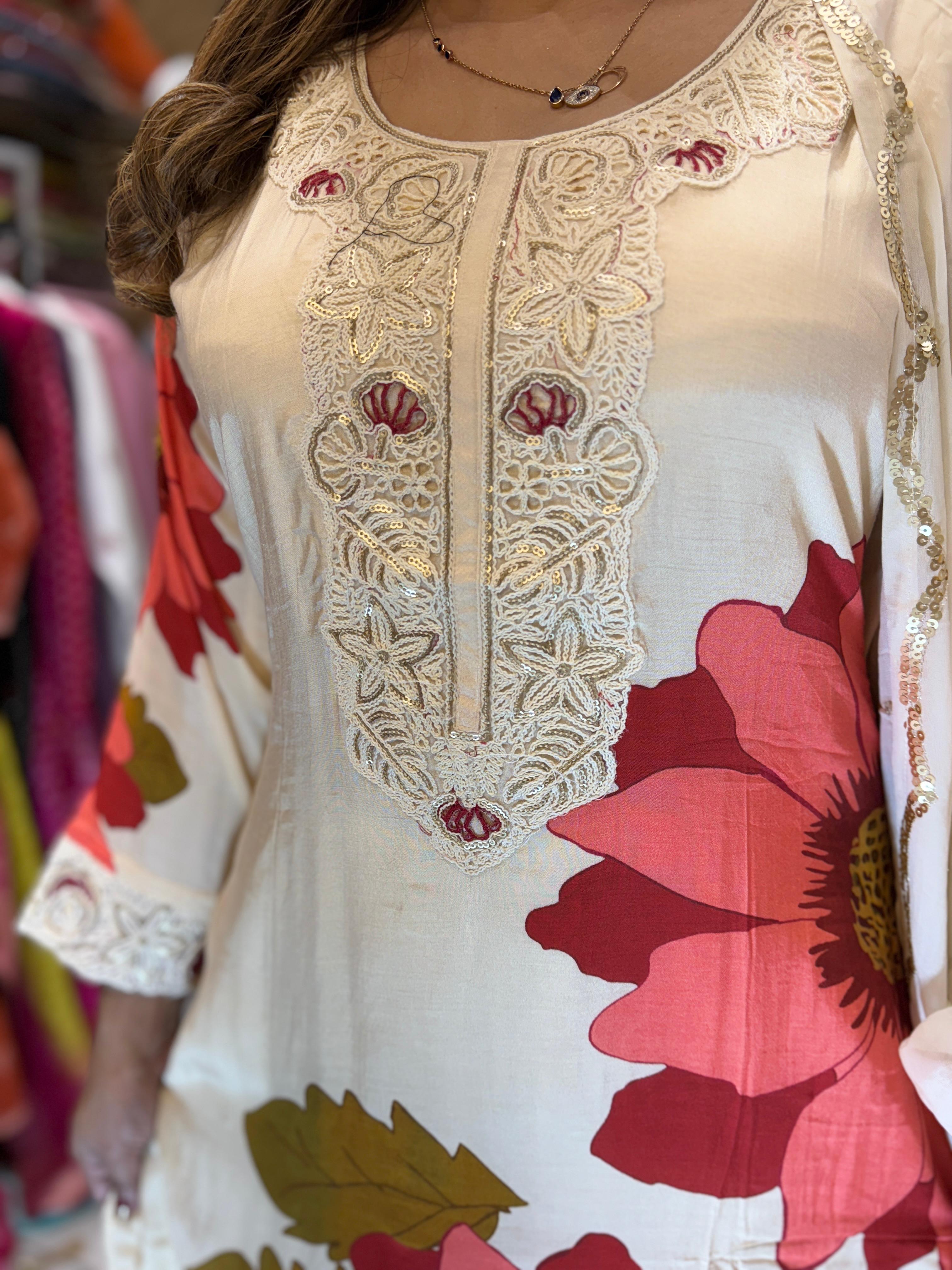 Muslin Cream 3pc Set