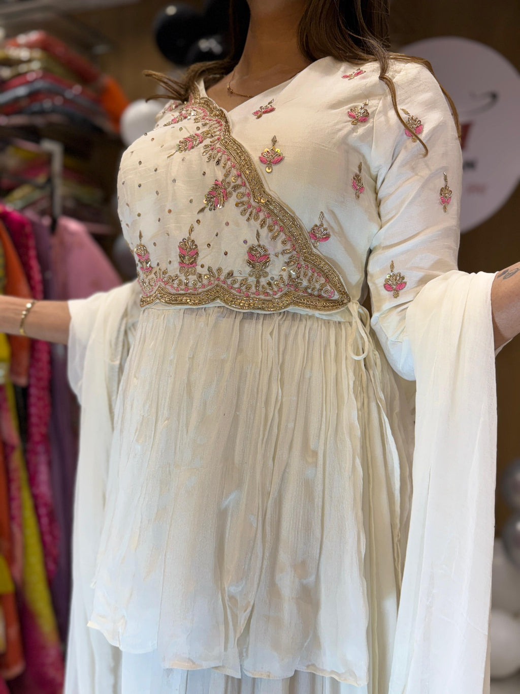 Dola Silk Chinon White 3pc Set