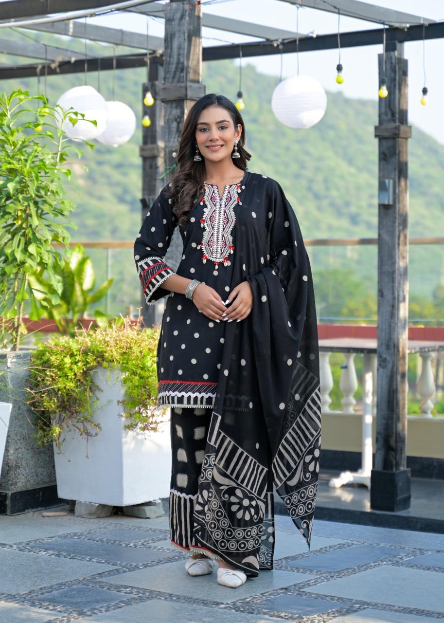 Cotton Black 3pc Set