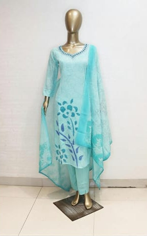 Cotton Silk Sea Green 3pc Set