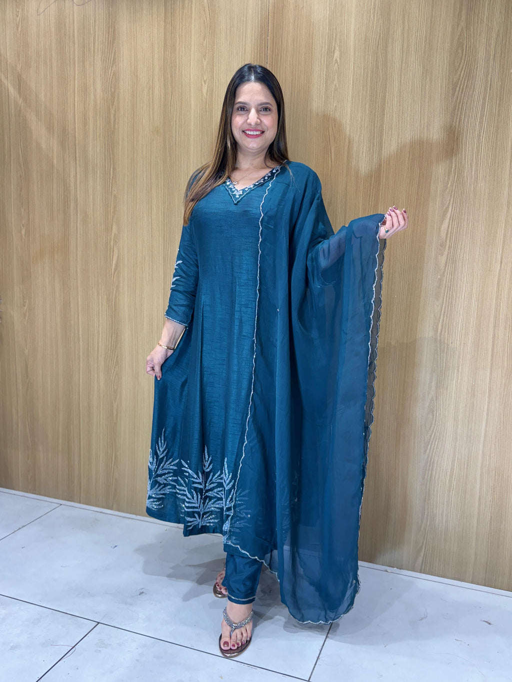 Dola Silk Anarkali Green 3pc Set