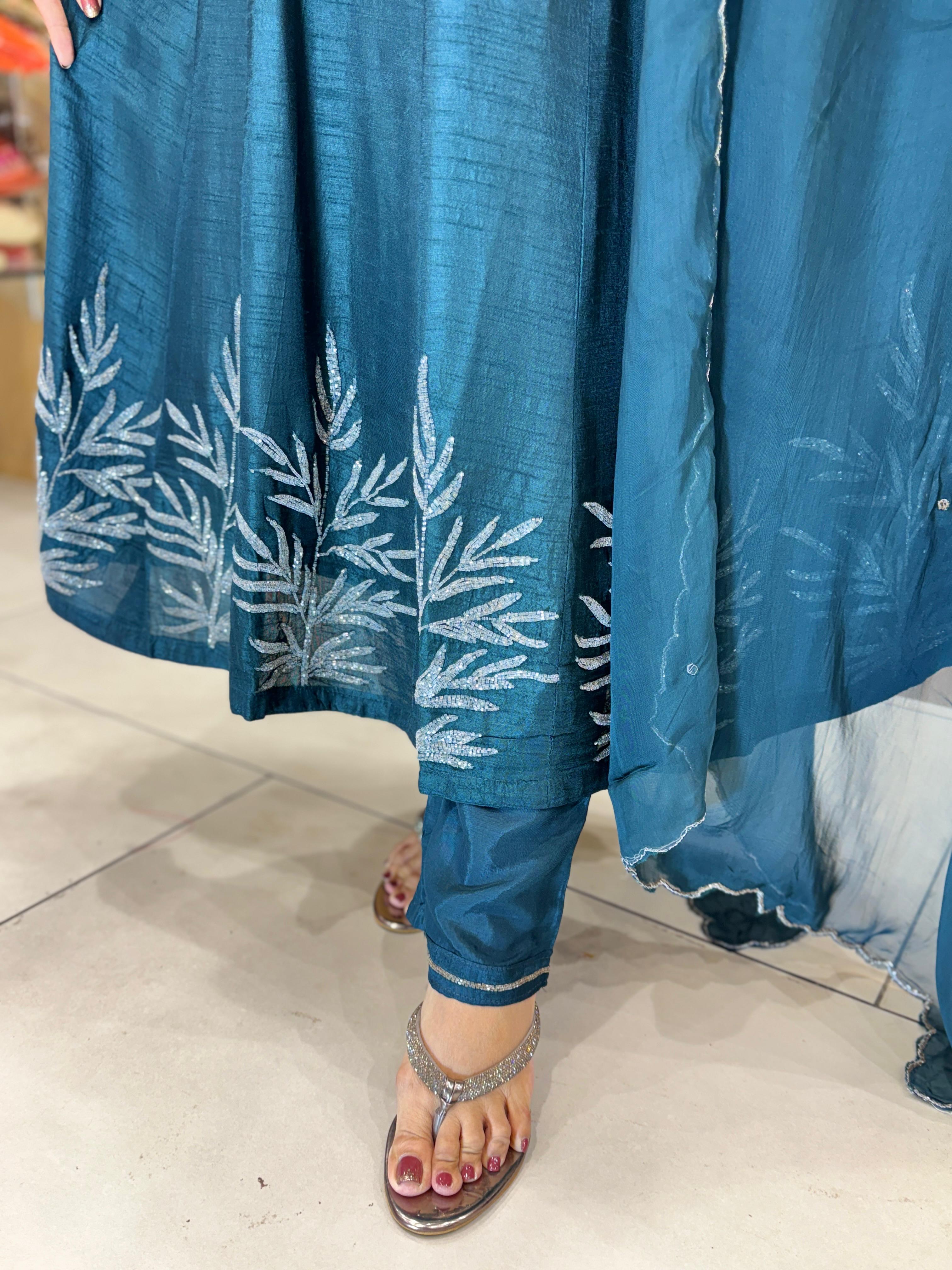 Dola Silk Anarkali Green 3pc Set