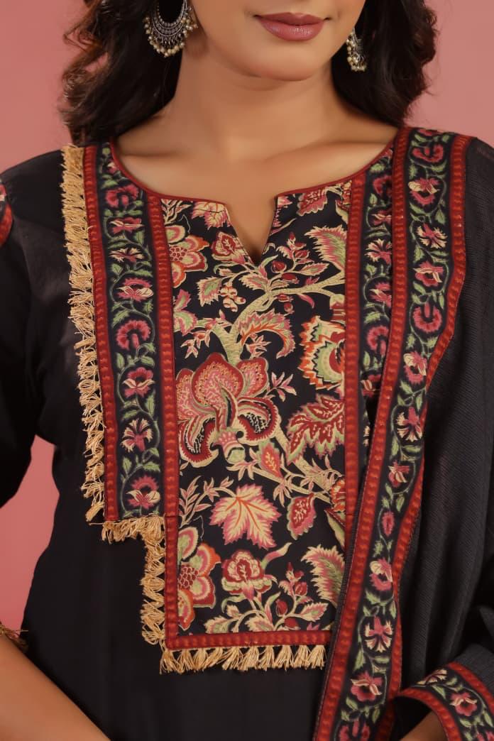 Cotton Farsi Salwar Black 3pc Set