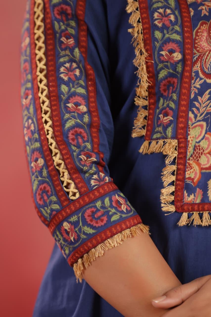 Cotton Farsi Salwar Blue 3pc Set