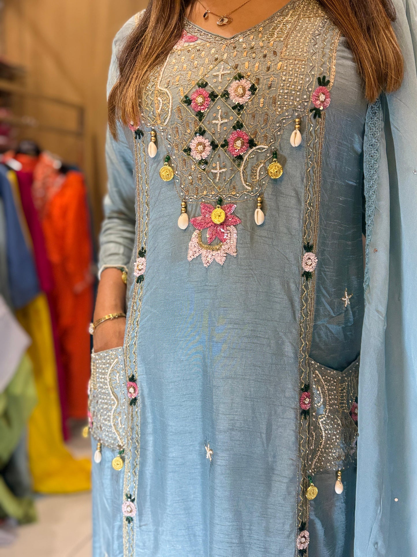 Dola Silk Sky Blue 3pc Set