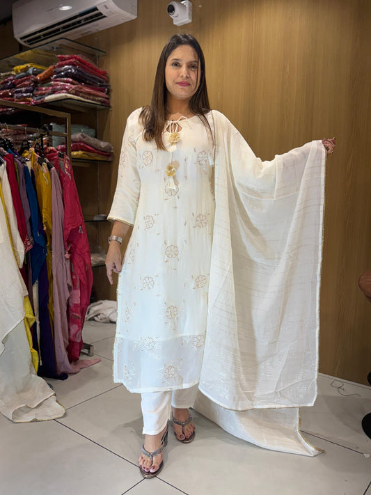 Viscoce Organza White 3pc Set