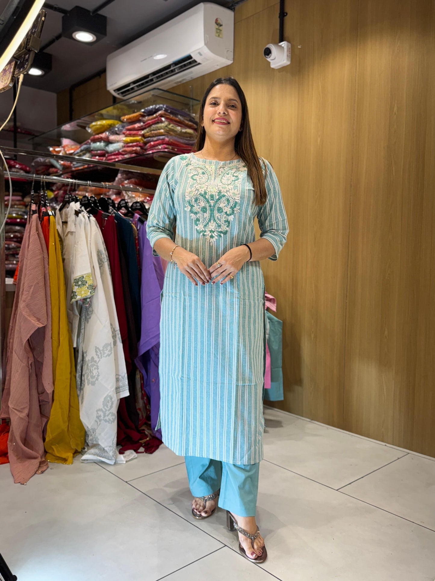 Handloom Cotton Sea Green 2pc Set