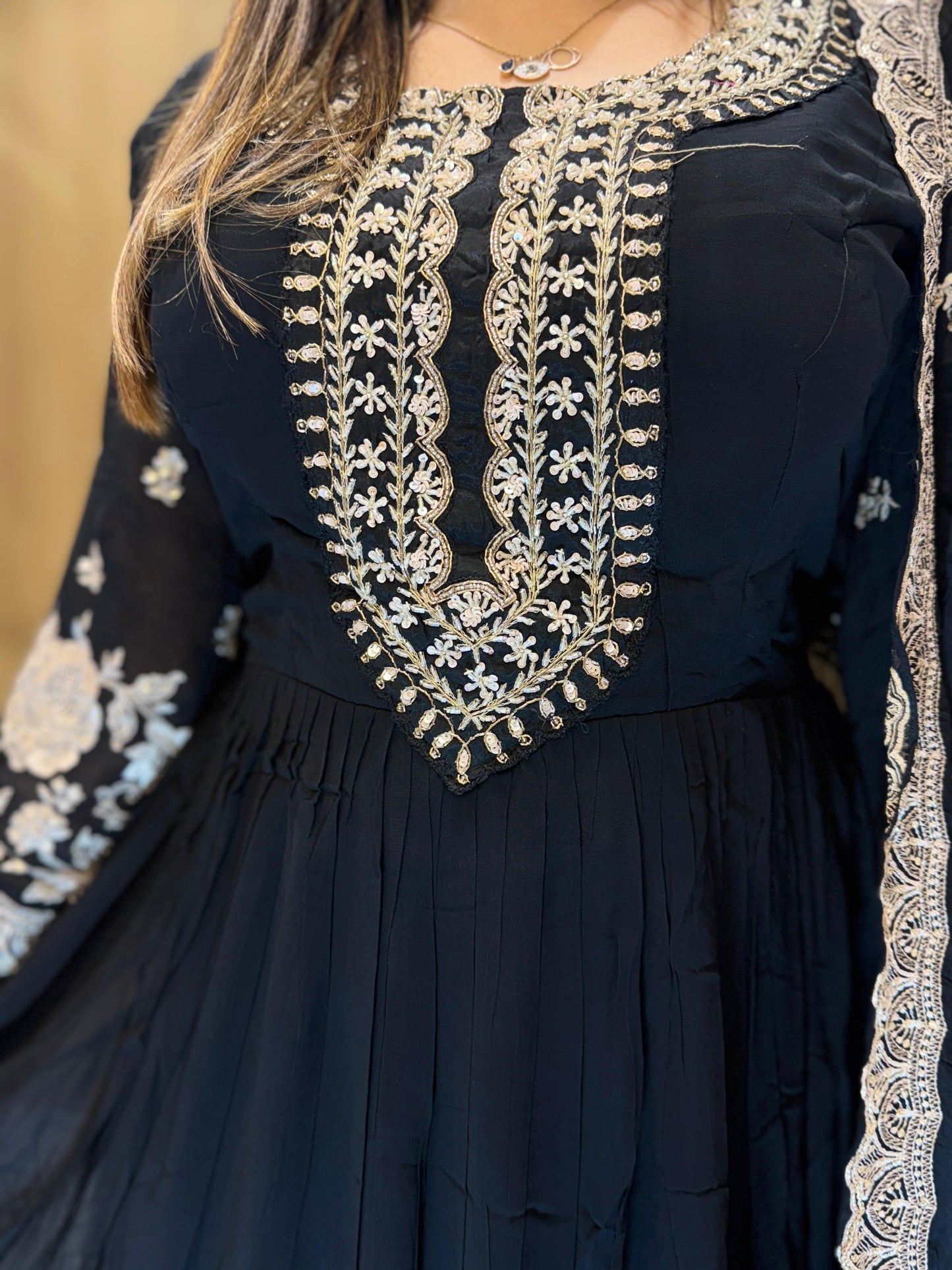 Georgette Black Gown