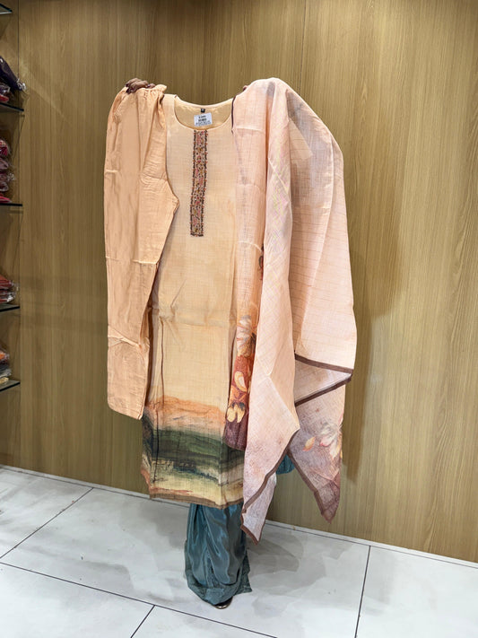 Linen Silk Cream 3pc Set