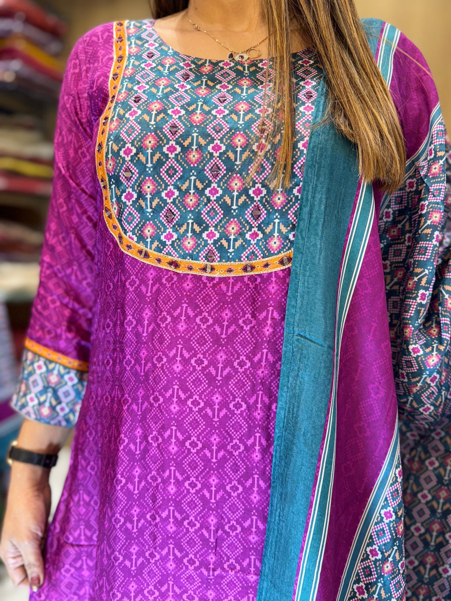 Russian Silk Mazenta 3pc Set