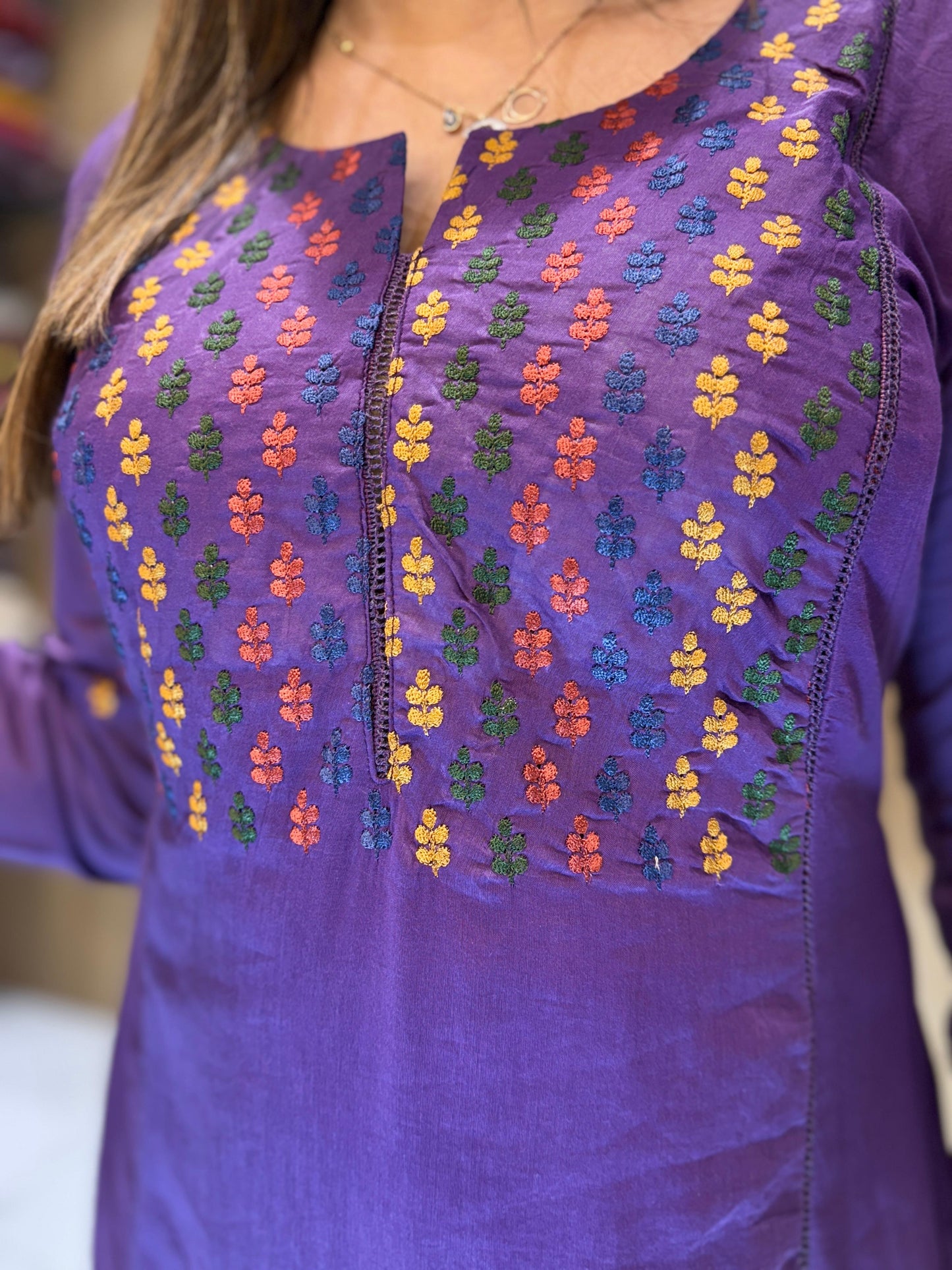 Banaras Mull Chanderi Purple 3pc Set