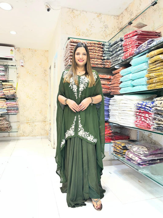 Chinon Viscoce Organza Green 3pc Set