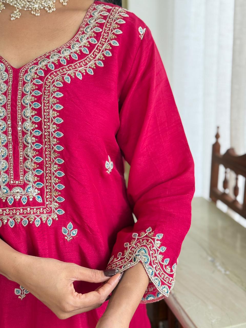 Dola Silk Rani Pink 3pc Set