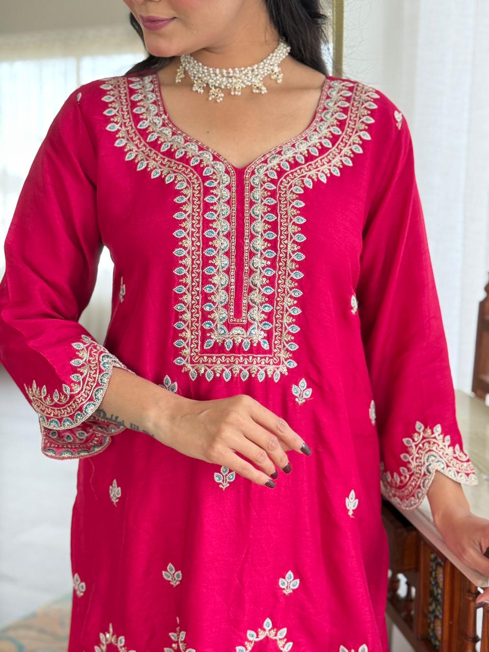 Dola Silk Rani Pink 3pc Set