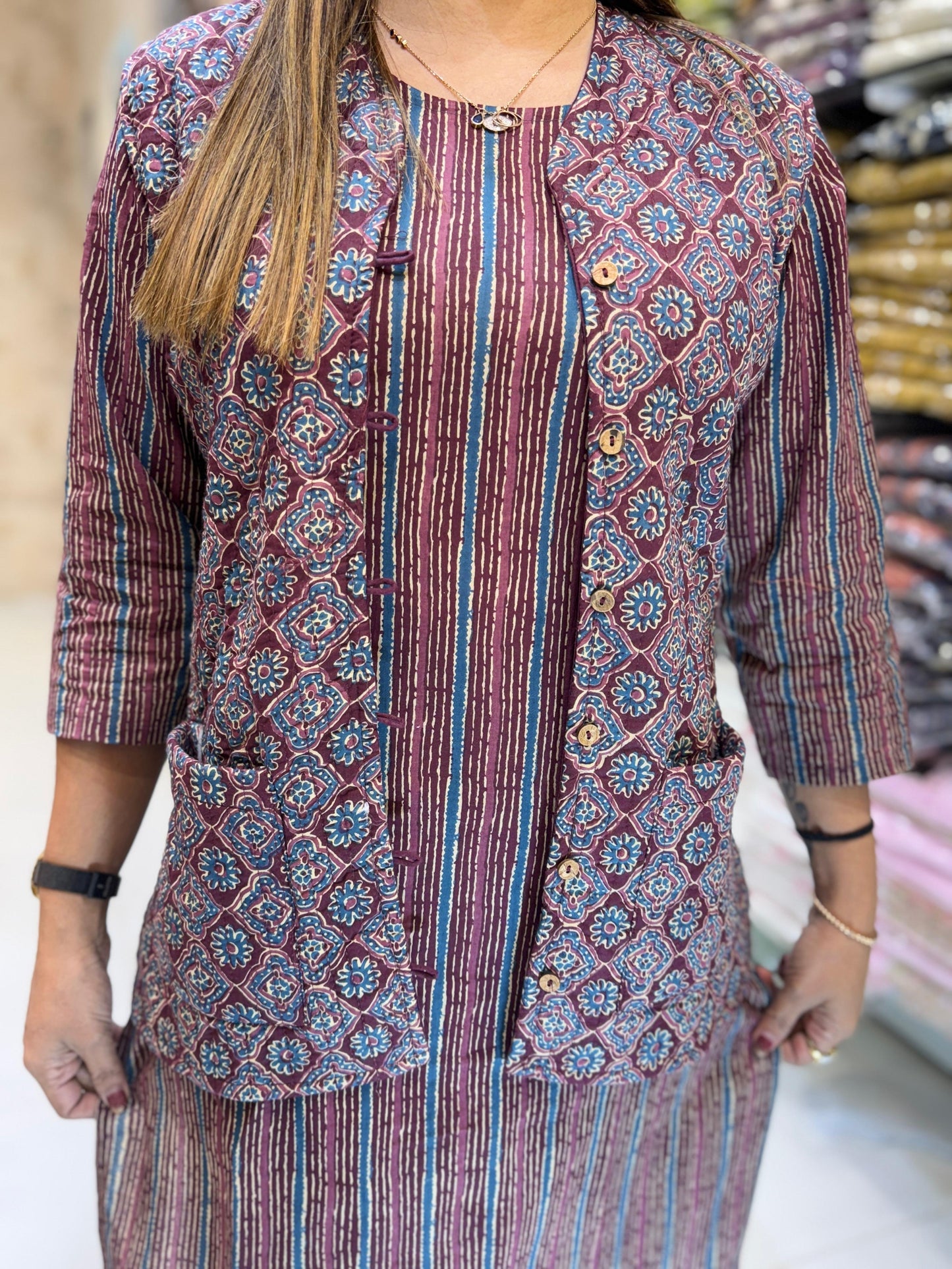 Cotton Maroon 3pc Set