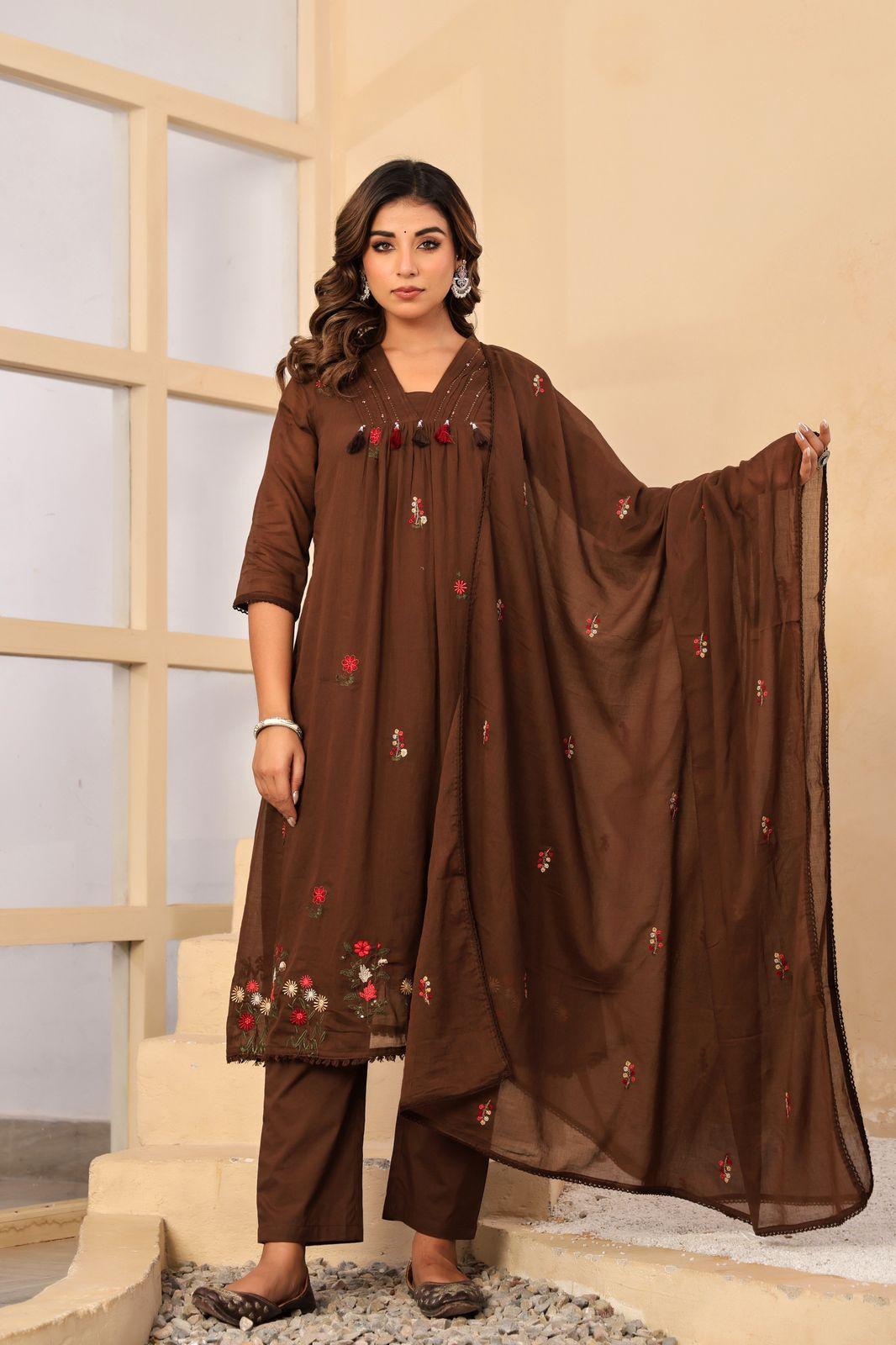 Mull Cotton Brown 3pc Set