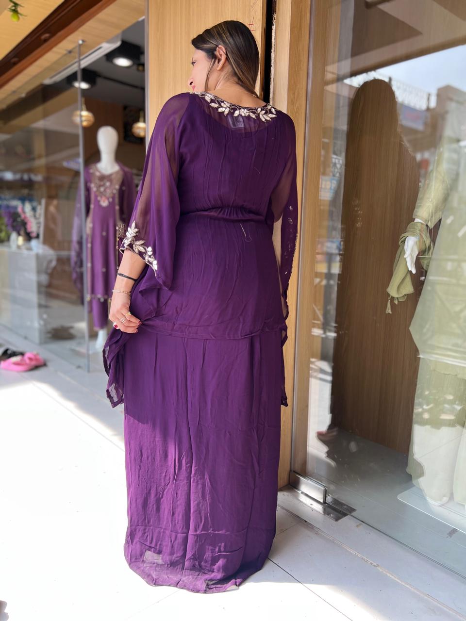 Georgette Purple 2pc Set