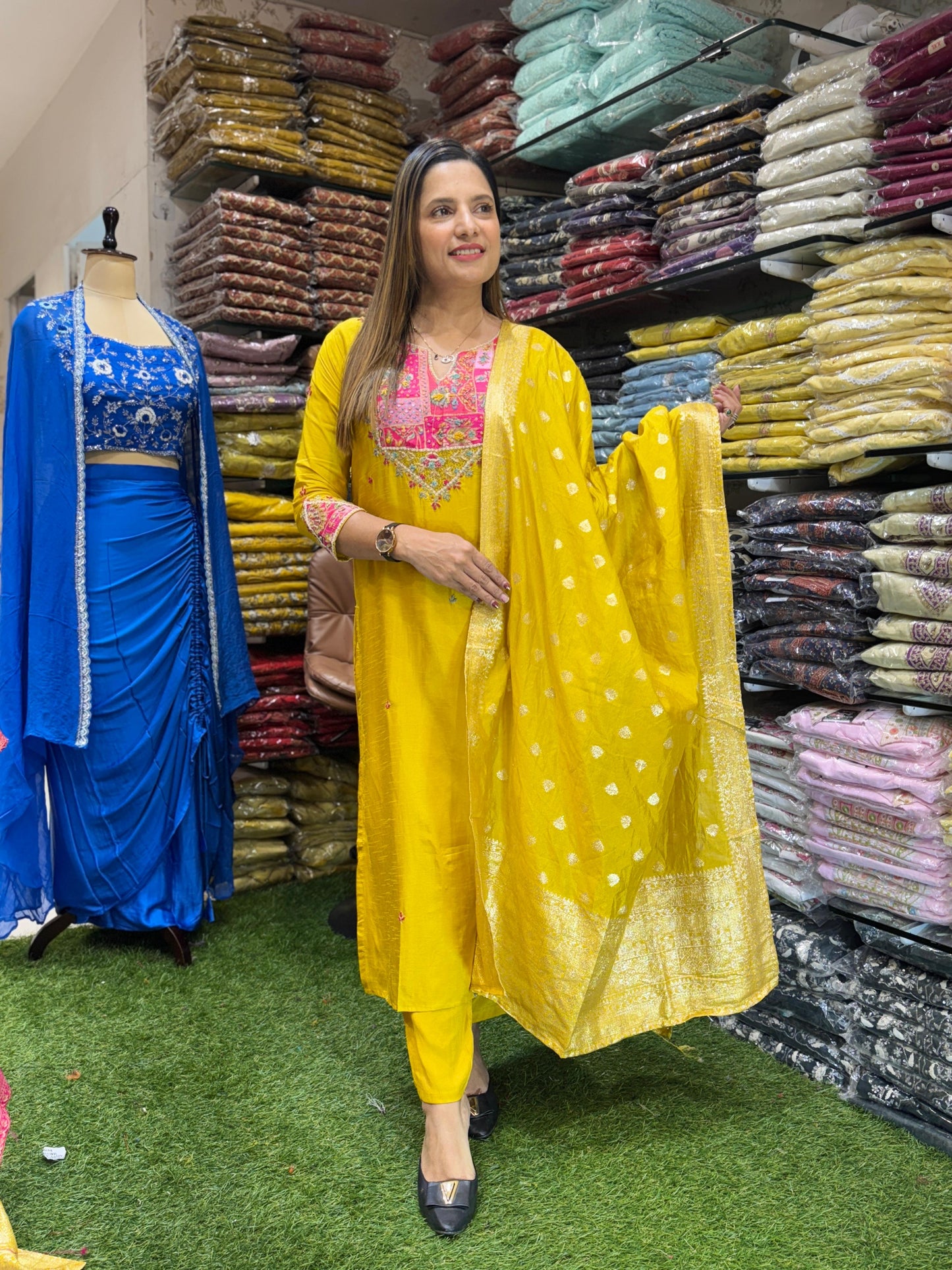Dola Silk Yellow 3pc Set