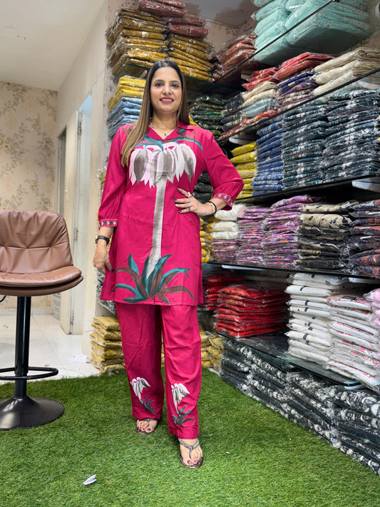 German Rayon Pink 2pc Set