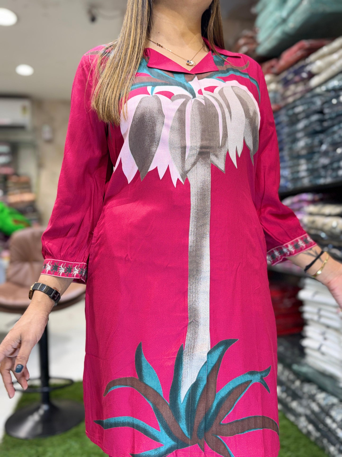 German Rayon Pink 2pc Set