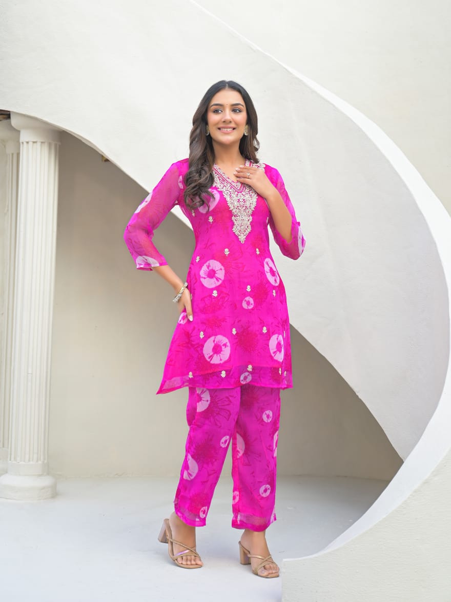 Shiffon Pink 2pc Set