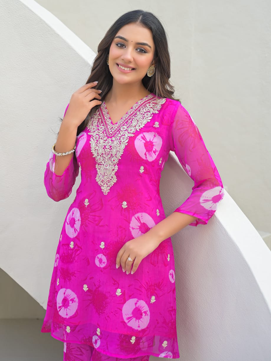 Shiffon Pink 2pc Set