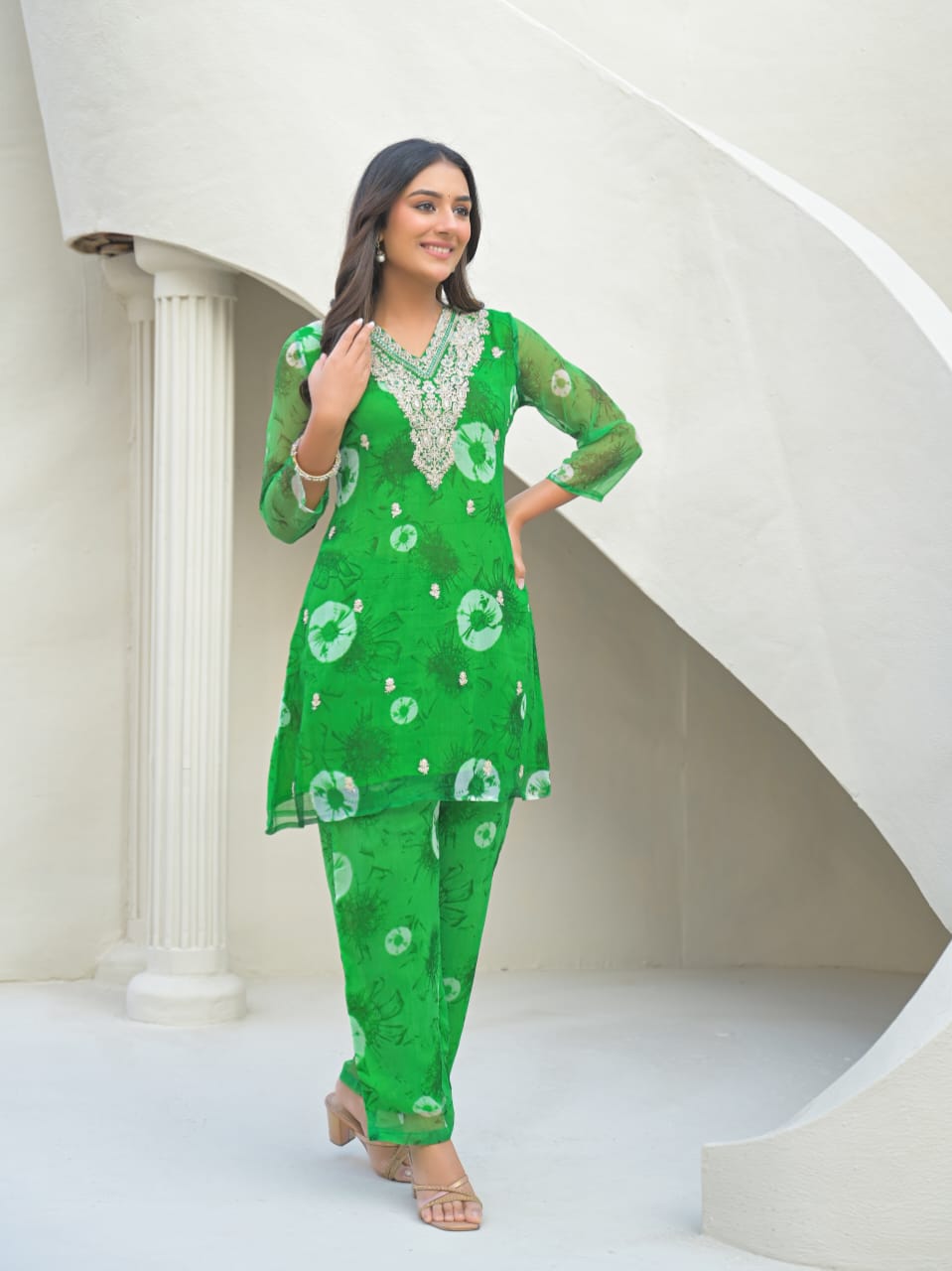 Shiffon Green 2pc Set