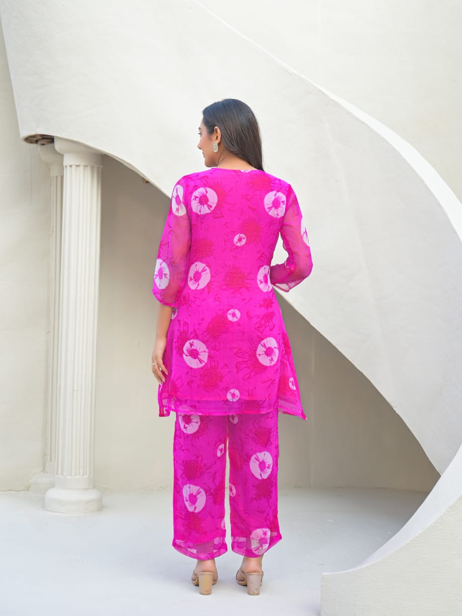 Shiffon Pink 2pc Set