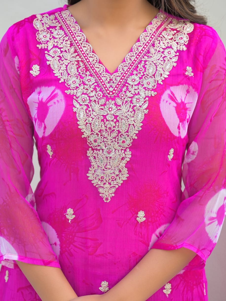 Shiffon Pink 2pc Set