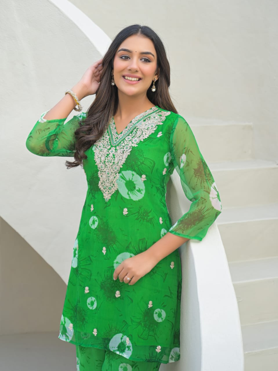 Shiffon Green 2pc Set