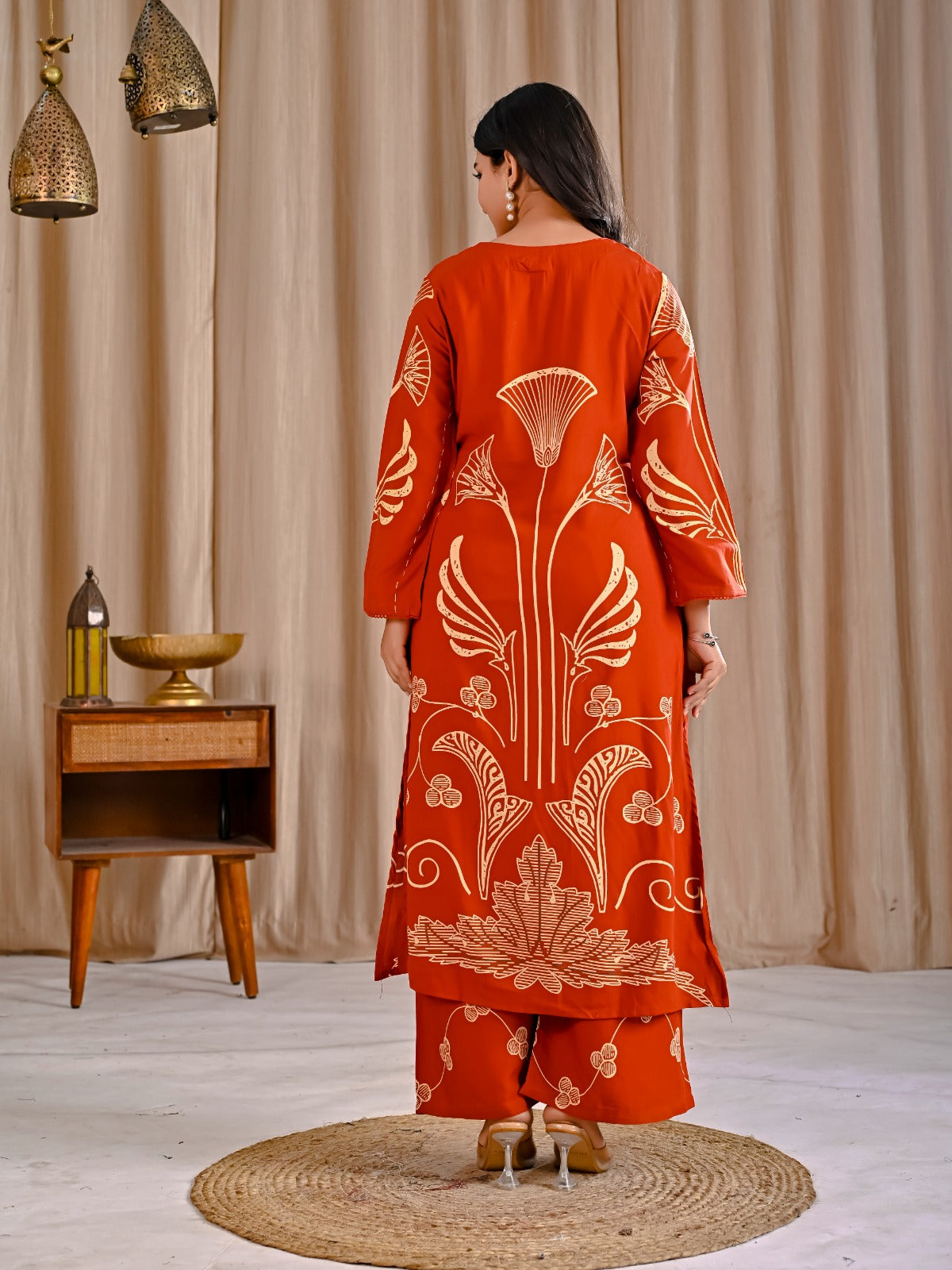 German Rayon Orange 2pc Set