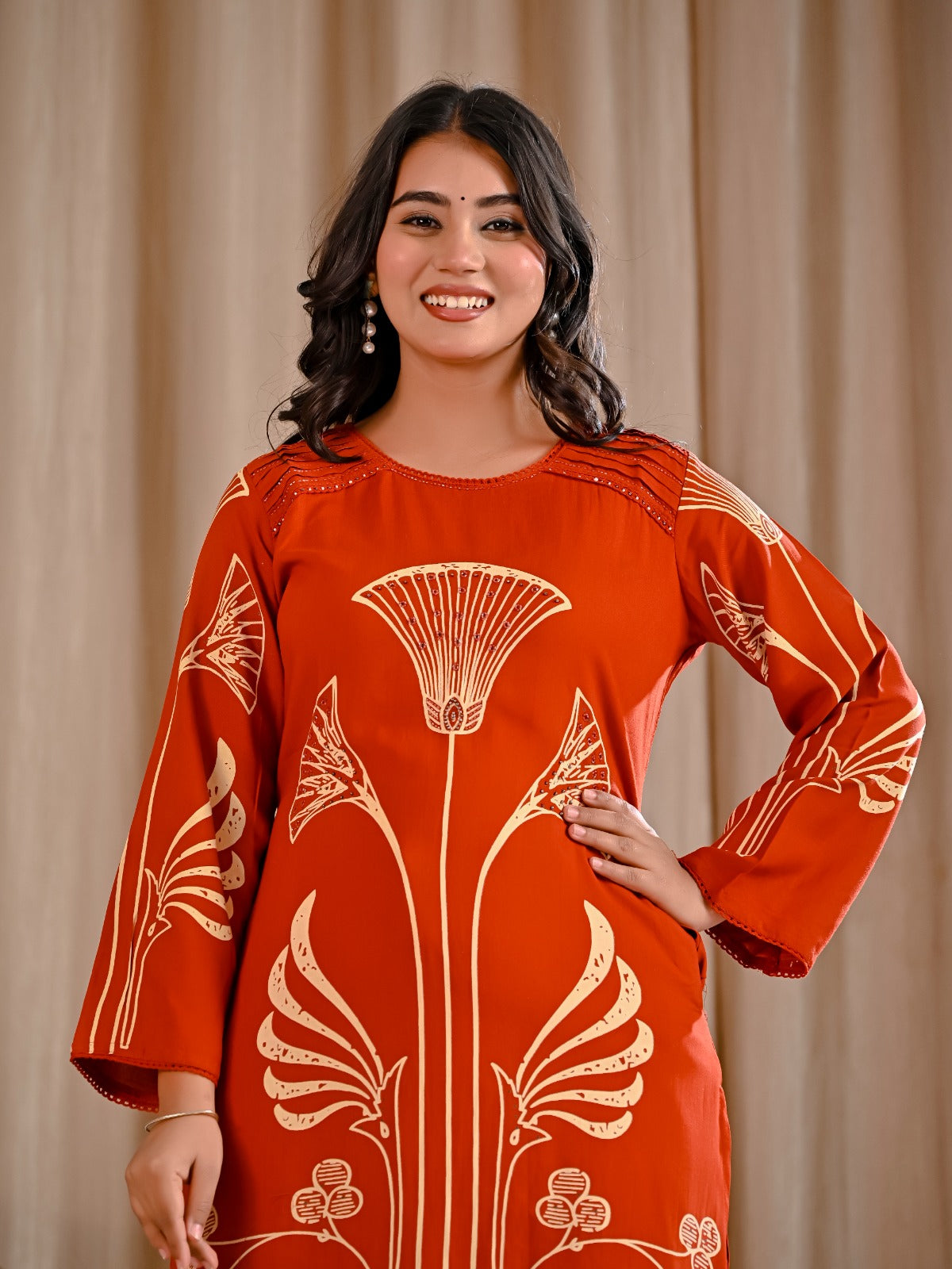 German Rayon Orange 2pc Set