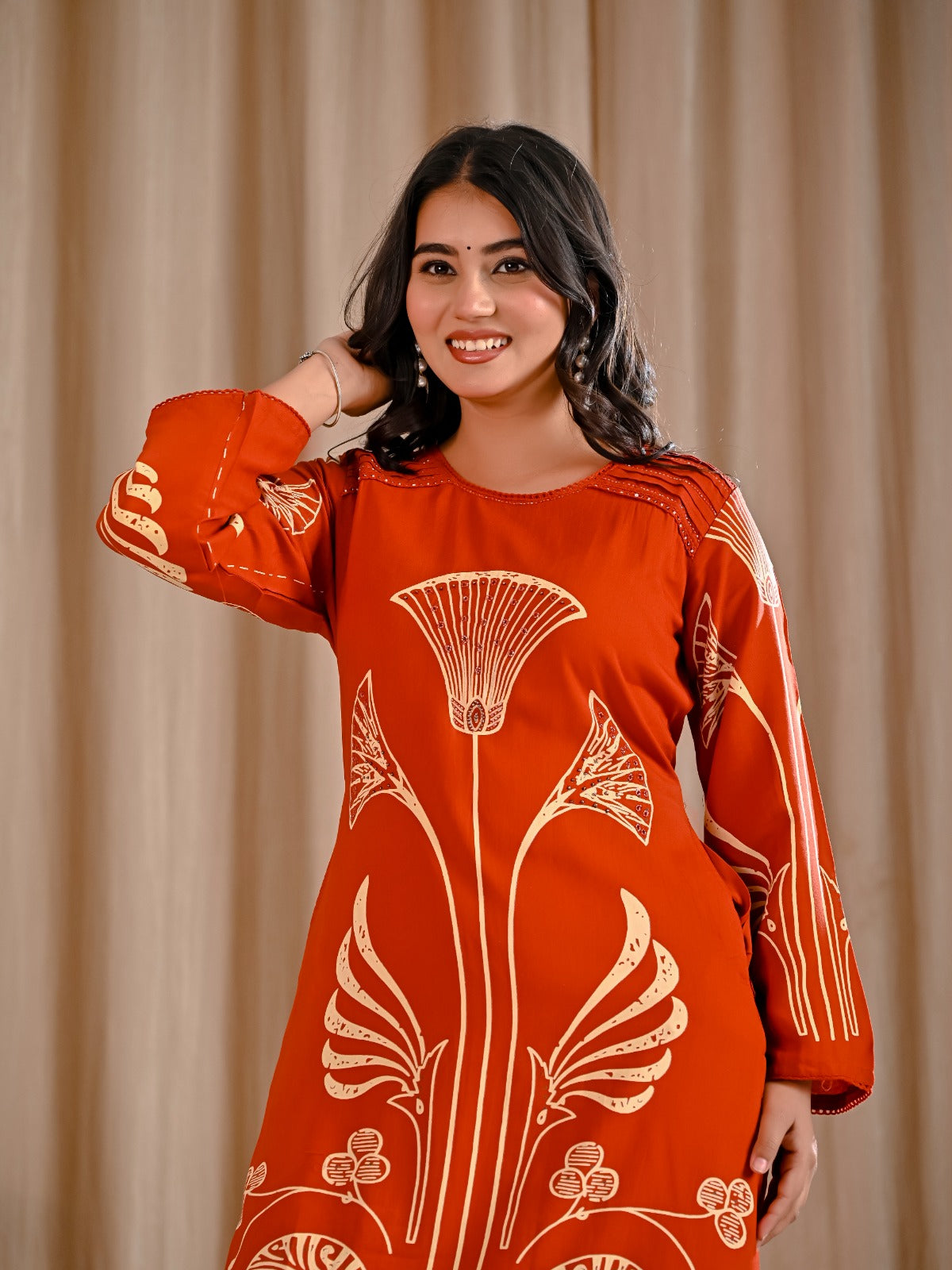 German Rayon Orange 2pc Set