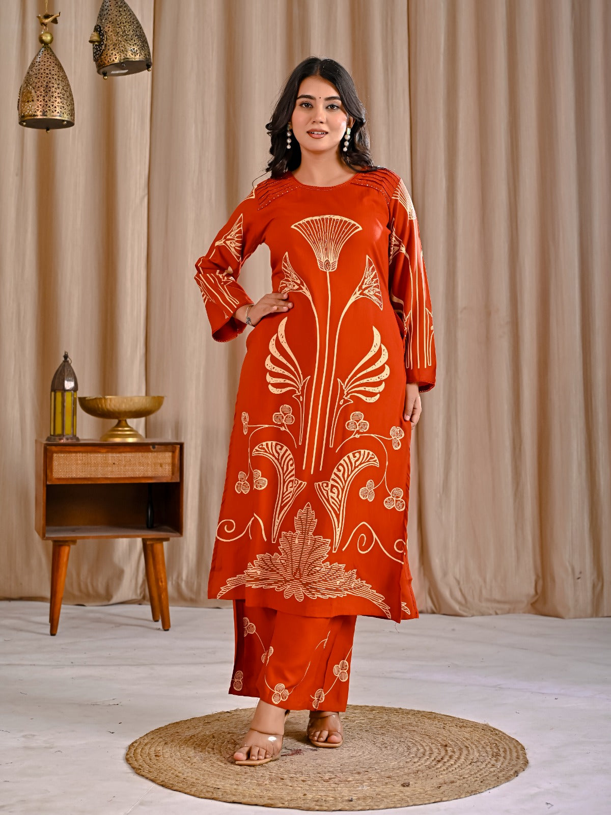 German Rayon Orange 2pc Set