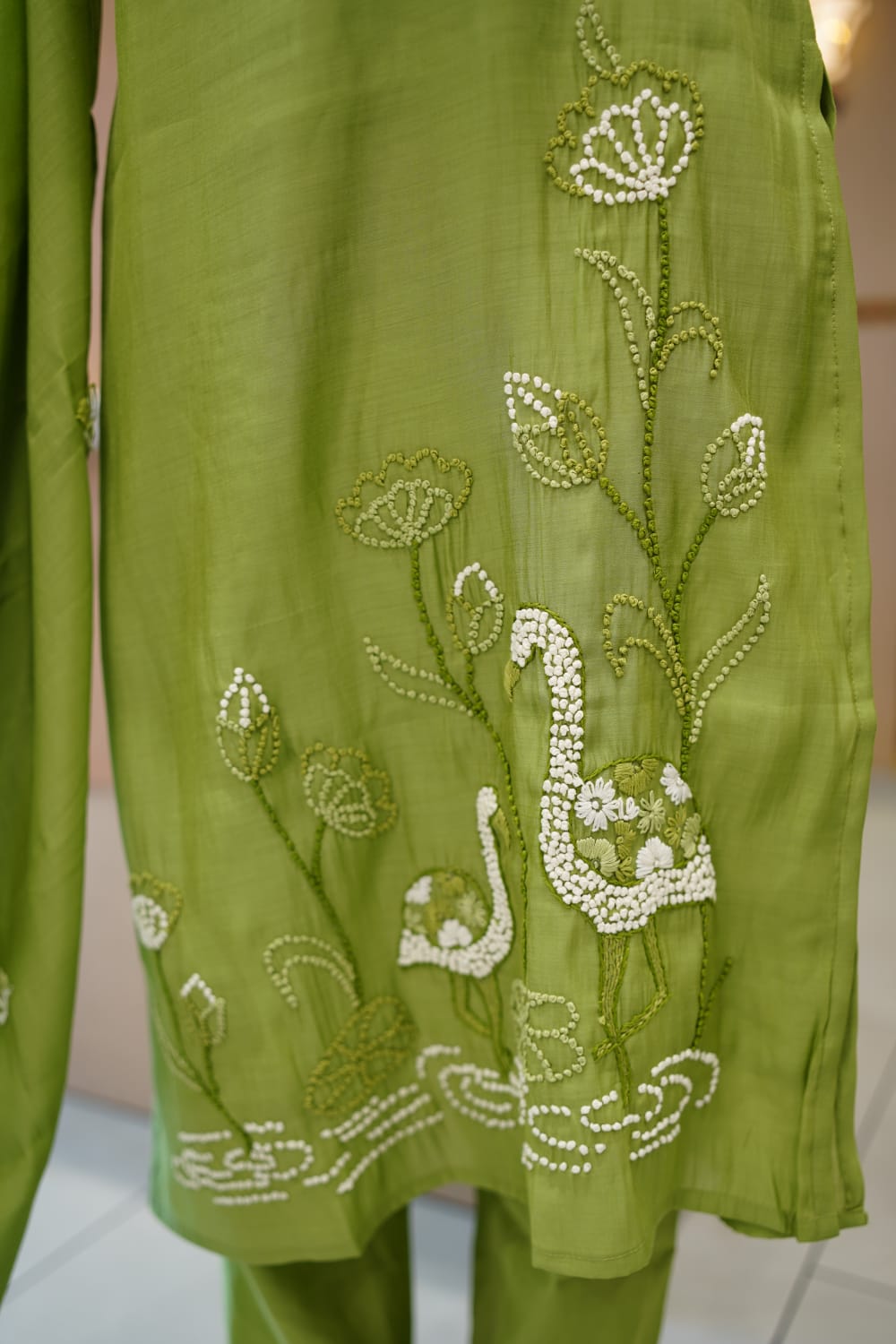 Mull Chanderi Green 3pc Set