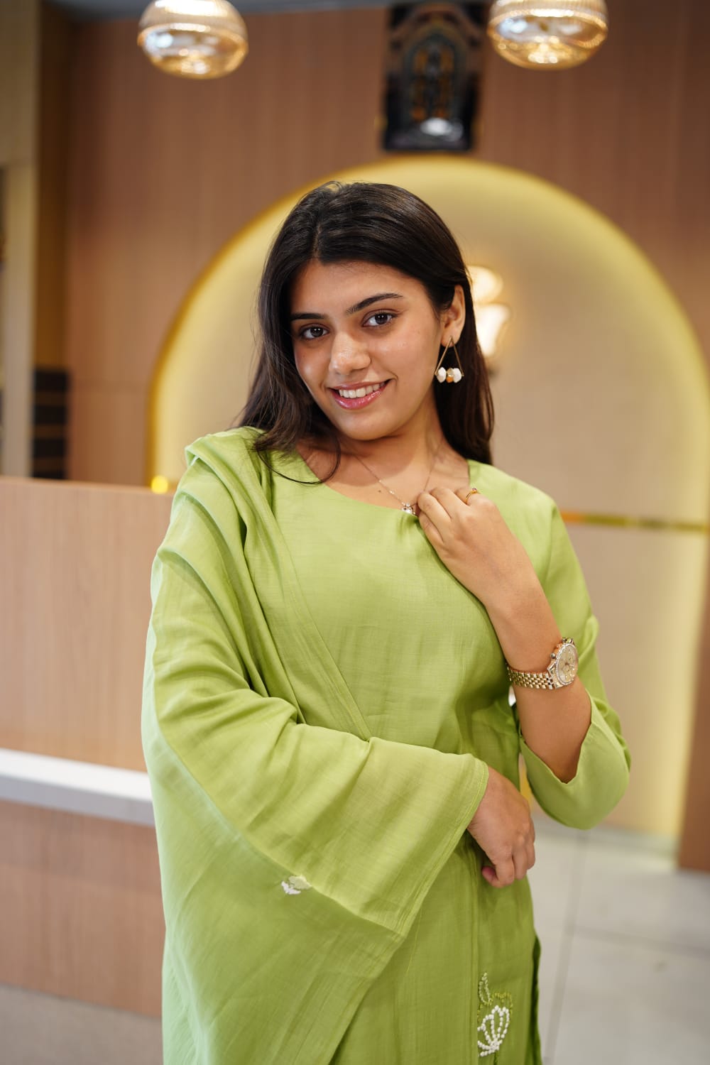 Mull Chanderi Green 3pc Set