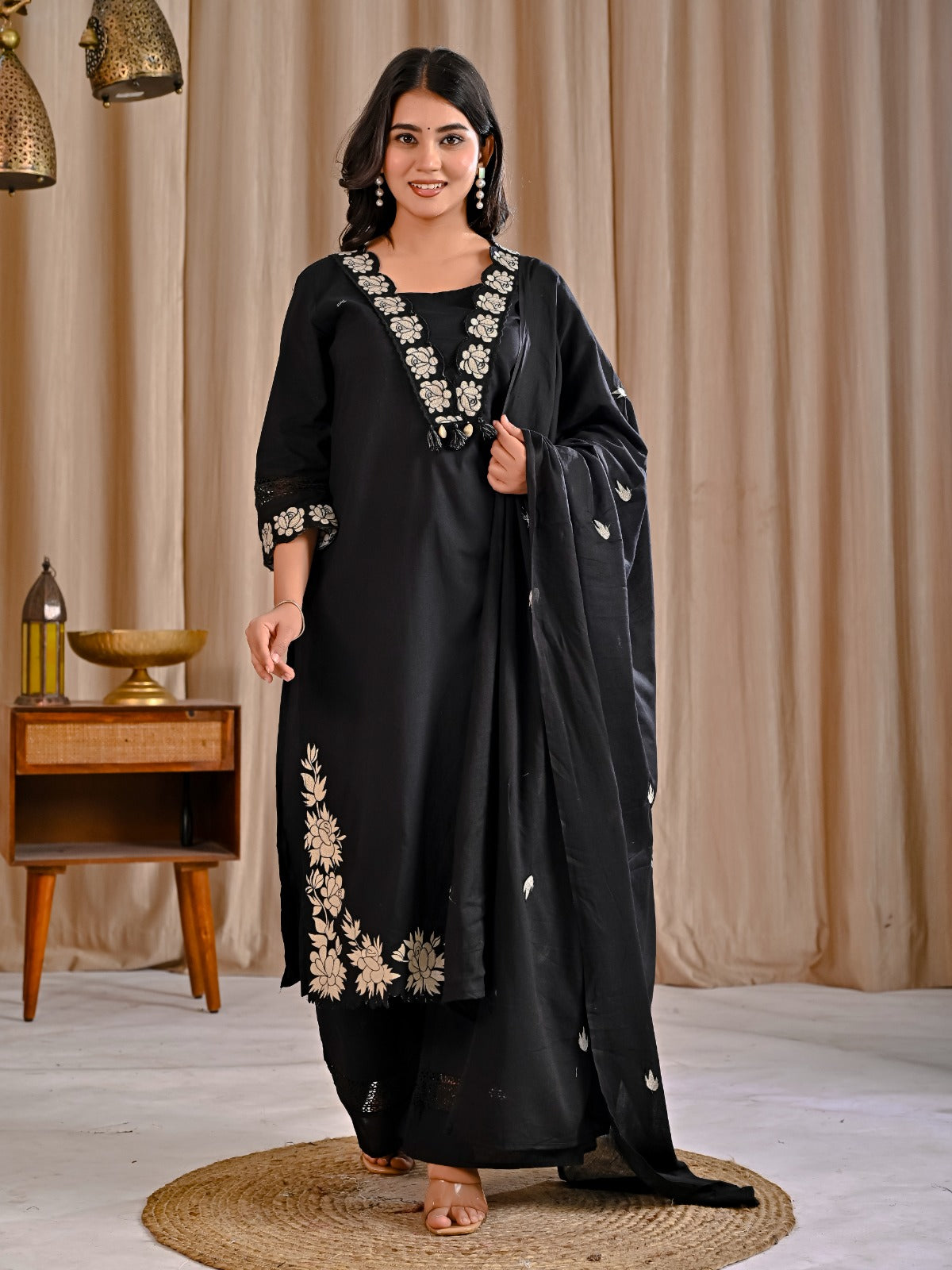 Cotton Black 3pc Set